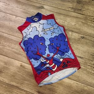 Pearl Izumi Temptation Vintage retro jersey bike red blue Adam eve sleeveless